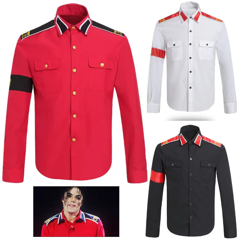 Military Shirt Men - Chemise militaire anti-guerre Michael Jackson pour