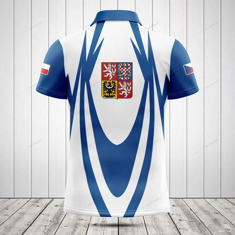 Men'S Fashion Names - Polo personnalisé avec drapeau tchèque, décontracté
