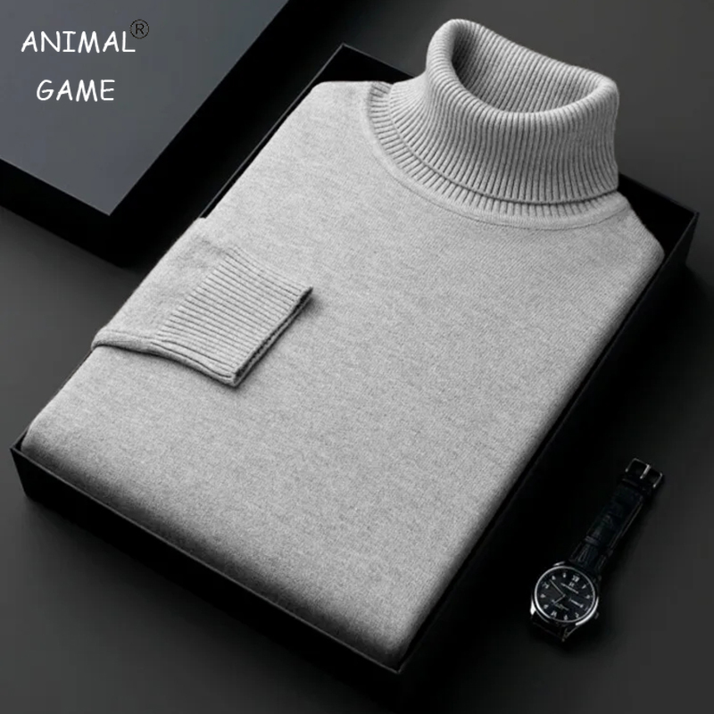 Turtleneck Sweater Men - Pull à col roulé anti-boulochage pour