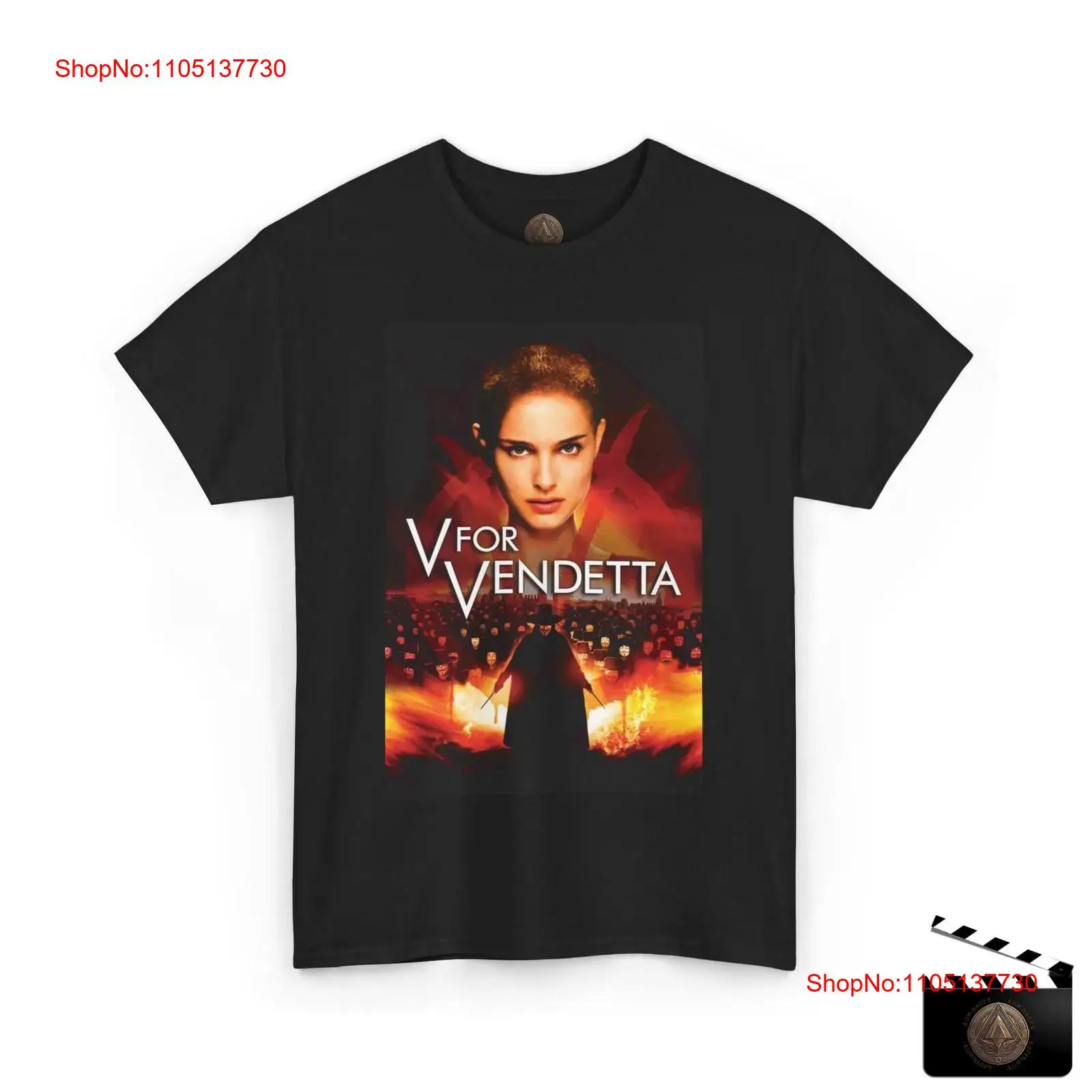 Men'S Fashion V Neck T Shirts - V pour Vendetta affiche de film