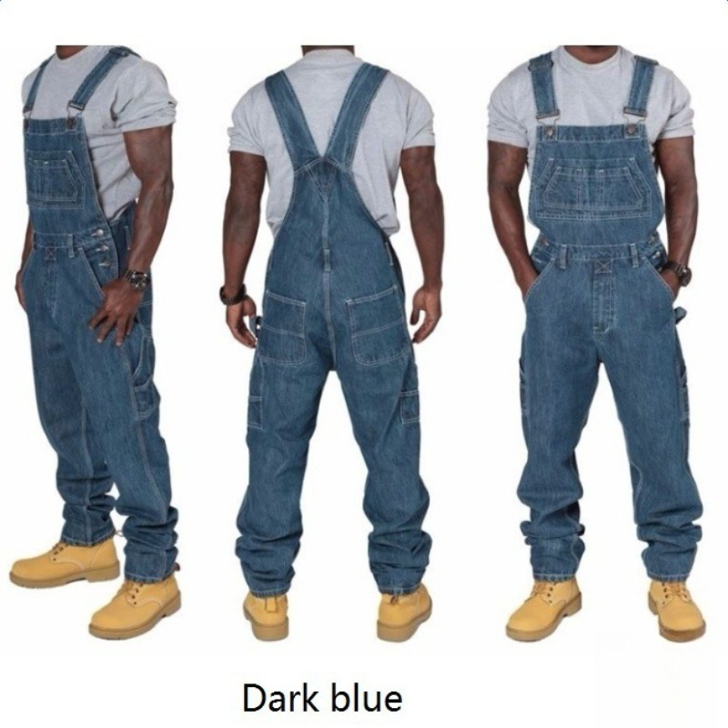 Men'S Fashion Loose Pants - Salopette en jean déchiré pour homme