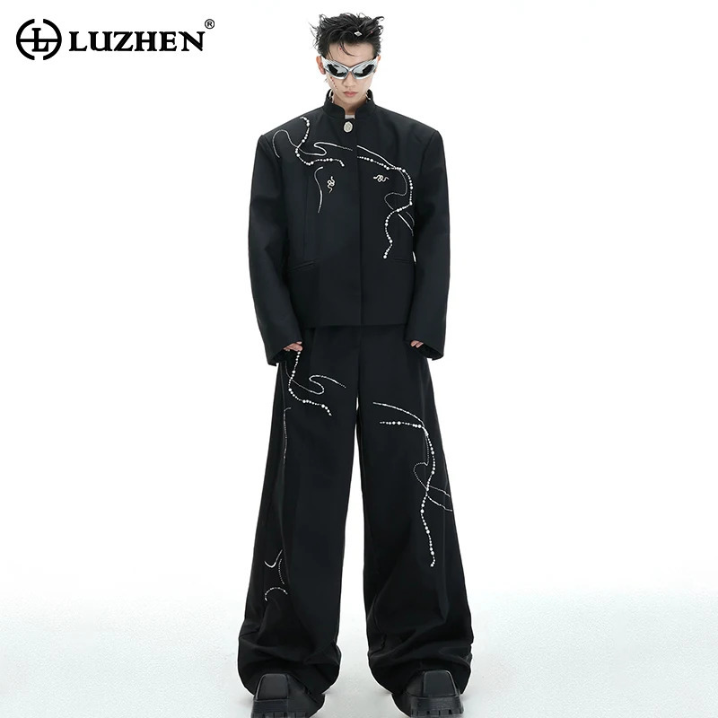 Men'S Fashion Loose Pants - Blazer et pantalon décontracté homme LUZHEN,