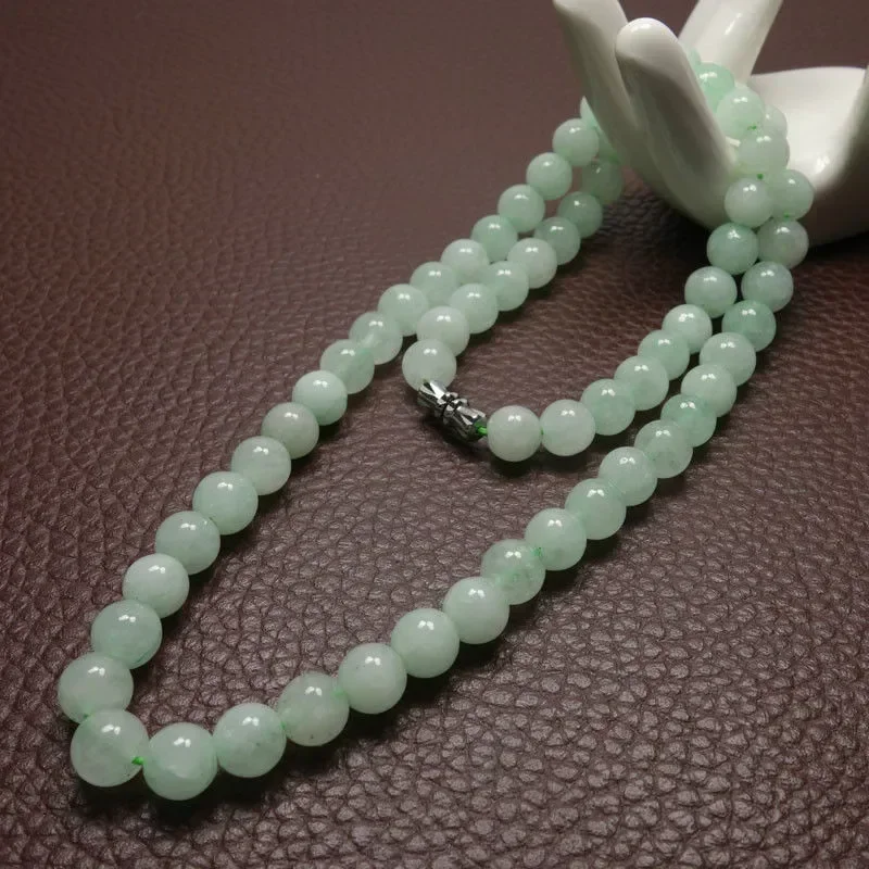 Men'S Fashion Necklaces - Collier de perles d'émeraude verte A