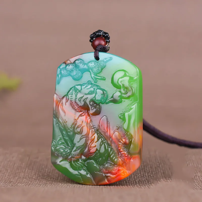 Men'S Fashion Necklaces - Collier pendentif tigre sculpté à la