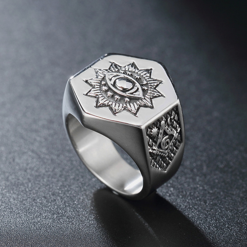 Mens Fashion Store - Bague de motard en acier inoxydable