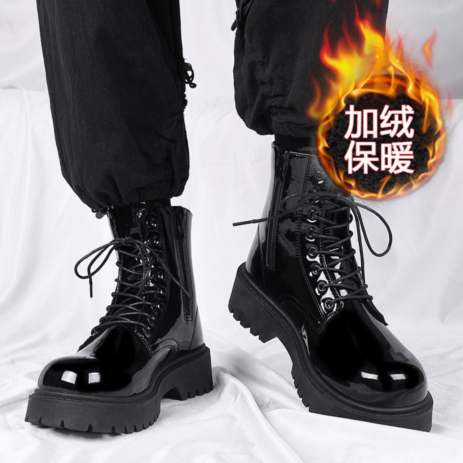 Bottes hautes en peluche chaud - Fashion Men'S Boots avis et prix