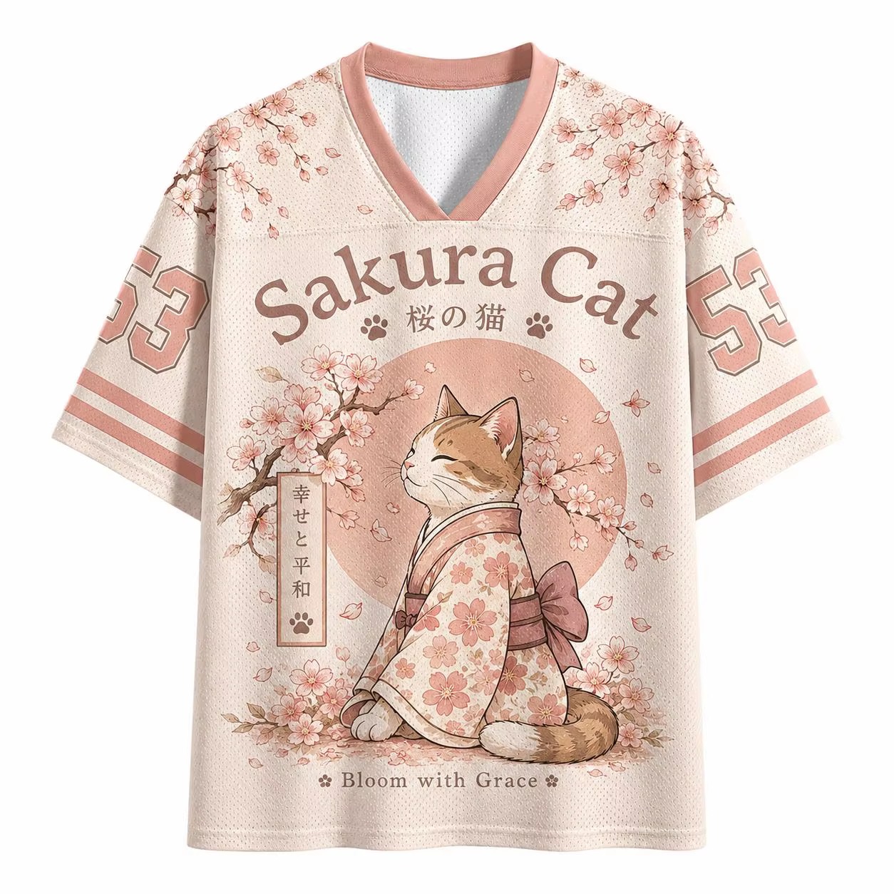 T-shirt Sakura Tree Cat 2026 N - Men'S Fashion V Neck T Shirts avis et prix