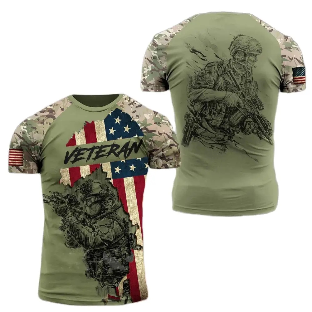 Soldat américain imprimé milit - Military Shirt Men avis et prix